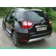 Защита заднего бампера овальная овальная 75х42 мм ТСС для Nissan Terrano 2014-2021