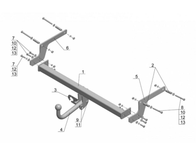 Фаркоп Avtos для Nissan Terrano 2014-2021 RN 07